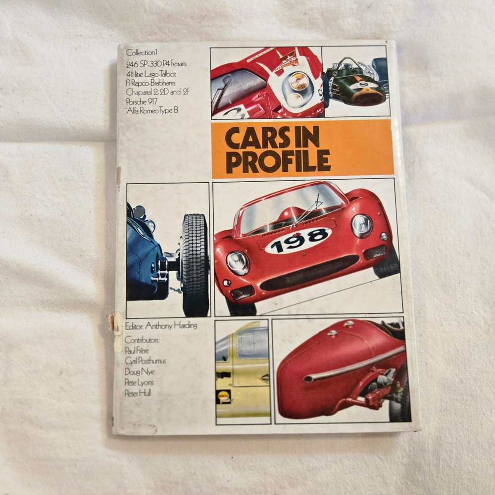VTG Cars In Profile Collection 1 Hardcover Book Racing Ferrari USA Doubleday GUC